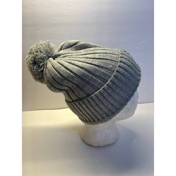 Michael Kors Gray Beanie Hat with pom Pom - Picture 5 of 7